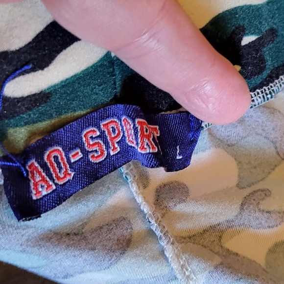 Blue Tie-dye and Green Camouflage Leggings Duo - Size L - Picture 3 of 3